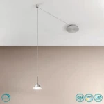 Fabas Luce Isabella Κρεμαστό Φωτιστικό Μοντέρνο Μονόφωτο Ασημί