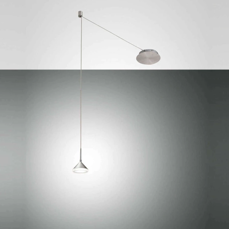 Fabas Luce Isabella Κρεμαστό Φωτιστικό Μοντέρνο Μονόφωτο Ασημί