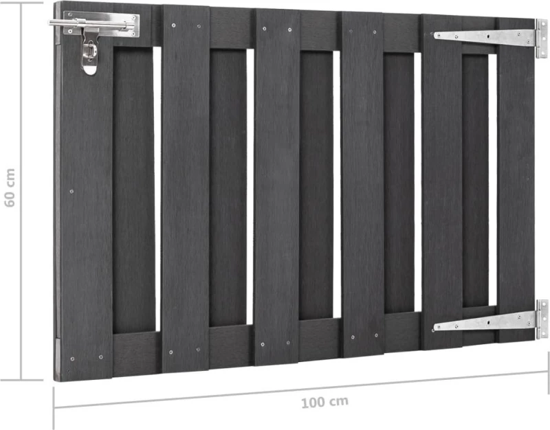 vidaXL Πόρτα Φράχτη Γκρι από WPC 60x100cm 49081