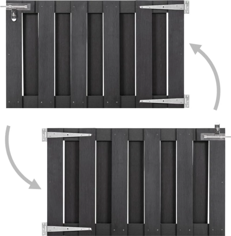 vidaXL Πόρτα Φράχτη Γκρι από WPC 60x100cm 49081