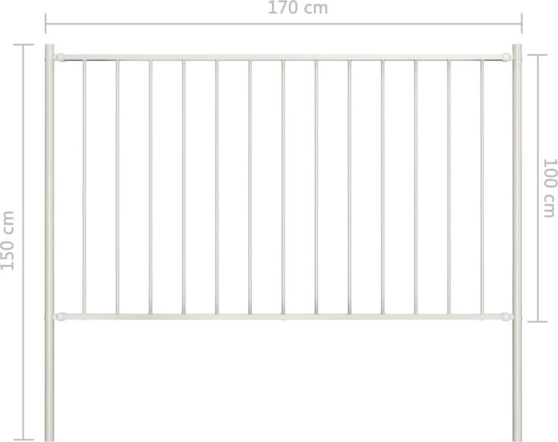 vidaXL Πάνελ Περίφραξης Λευκό 100x170cm 145216