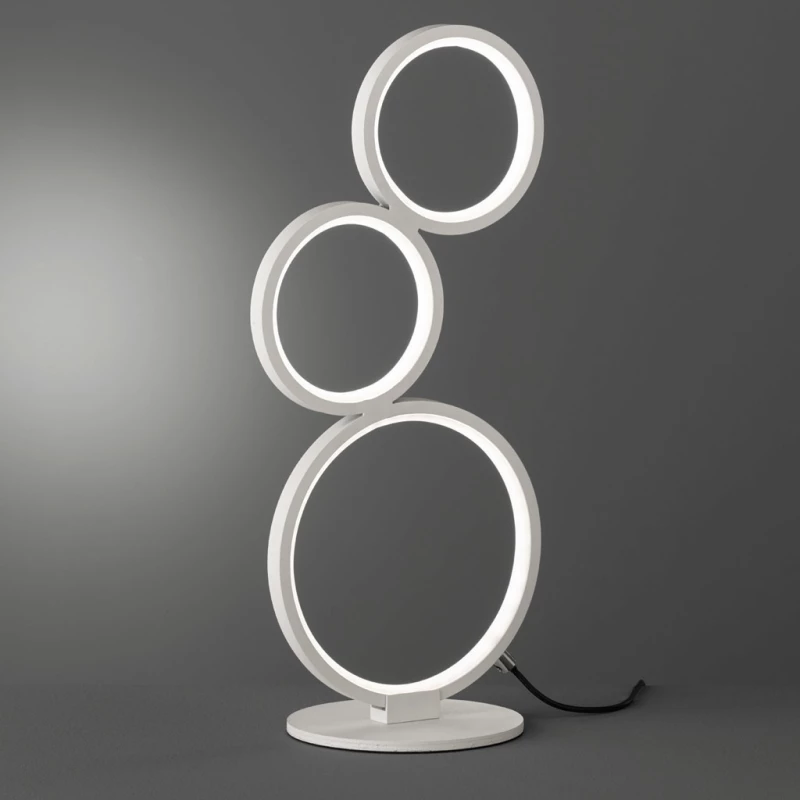 Trio Lighting Rondo Πορτατίφ με Λευκό Καπέλο και Λευκή Βάση