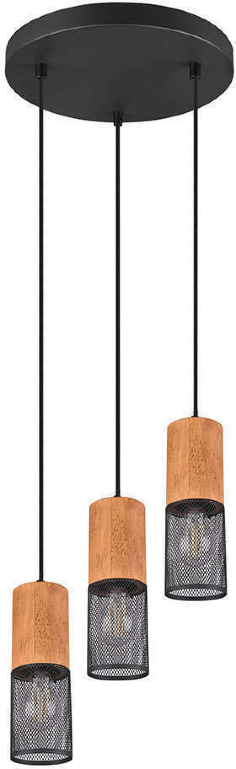 Trio Lighting Κρεμαστό Φωτιστικό Μοντέρνο Τρίφωτο Καφέ