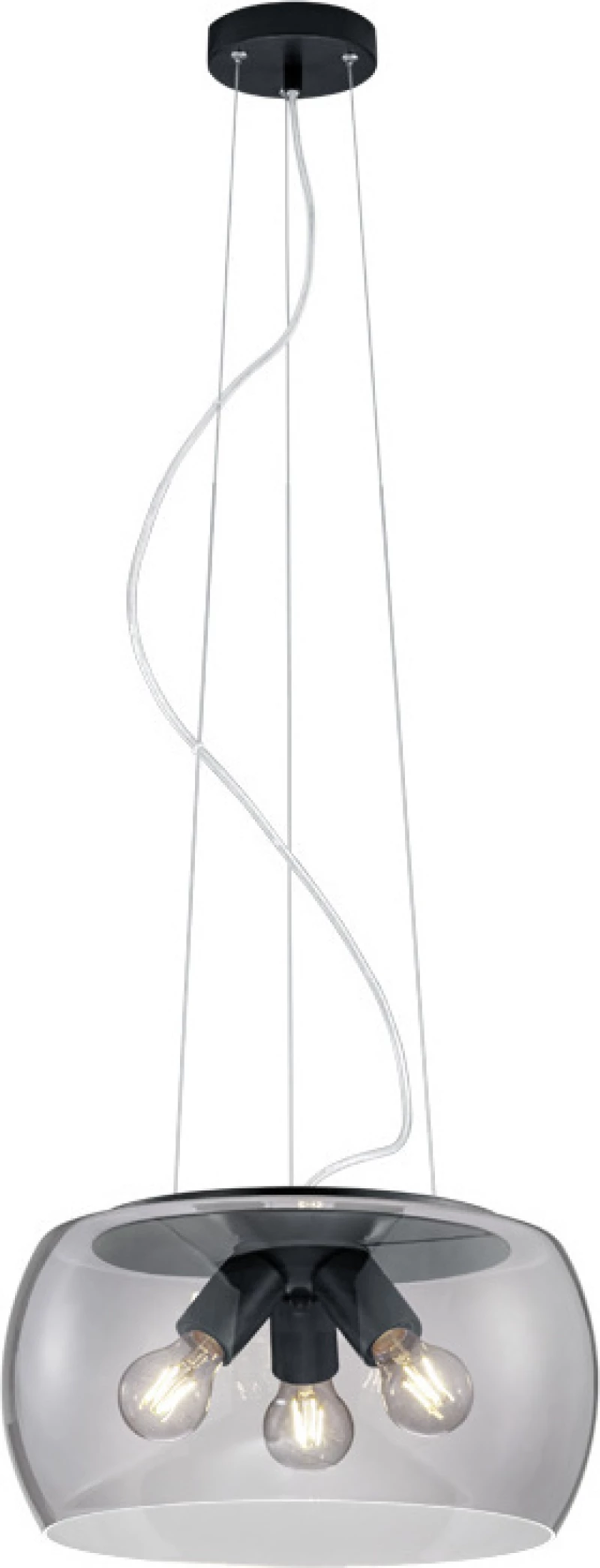 Trio Lighting Κρεμαστό Φωτιστικό Μοντέρνο Τρίφωτο Μαύρο