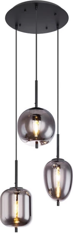 Globo Lighting Blacky Κρεμαστό Φωτιστικό Μοντέρνο Τρίφωτο Μαύρο