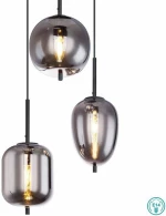 Globo Lighting Blacky Κρεμαστό Φωτιστικό Μοντέρνο Τρίφωτο Μαύρο