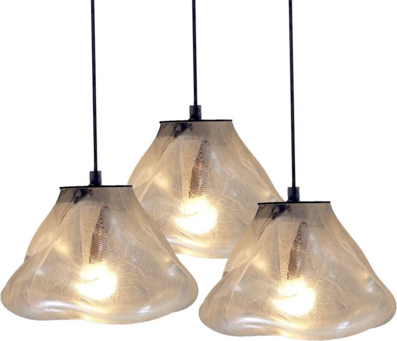 Home Lighting Κρεμαστό Φωτιστικό Μοντέρνο Τρίφωτο Γκρι