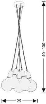 Mavros Lighting Κρεμαστό Φωτιστικό Μοντέρνο Πολύφωτο Καφέ