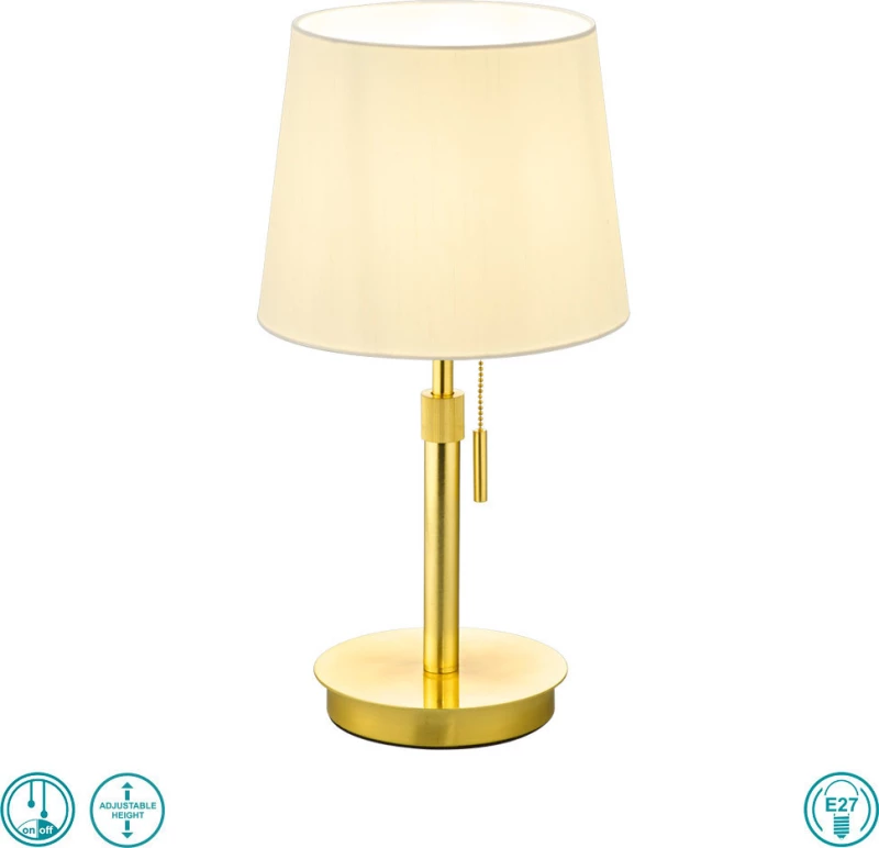 Trio Lighting Lyon Πορτατίφ με Μπεζ Καπέλο και Χρυσή Βάση