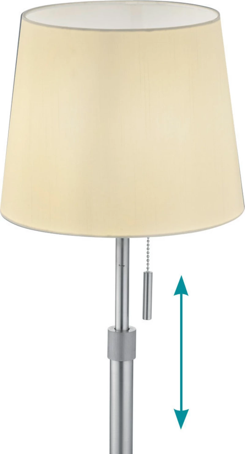 Trio Lighting Lyon Πορτατίφ με Λευκό Καπέλο και Ασημί Βάση