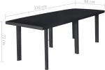 Τραπέζι Κήπου Ανθρακί 216 x 90 x 72 εκ. Πλαστικό