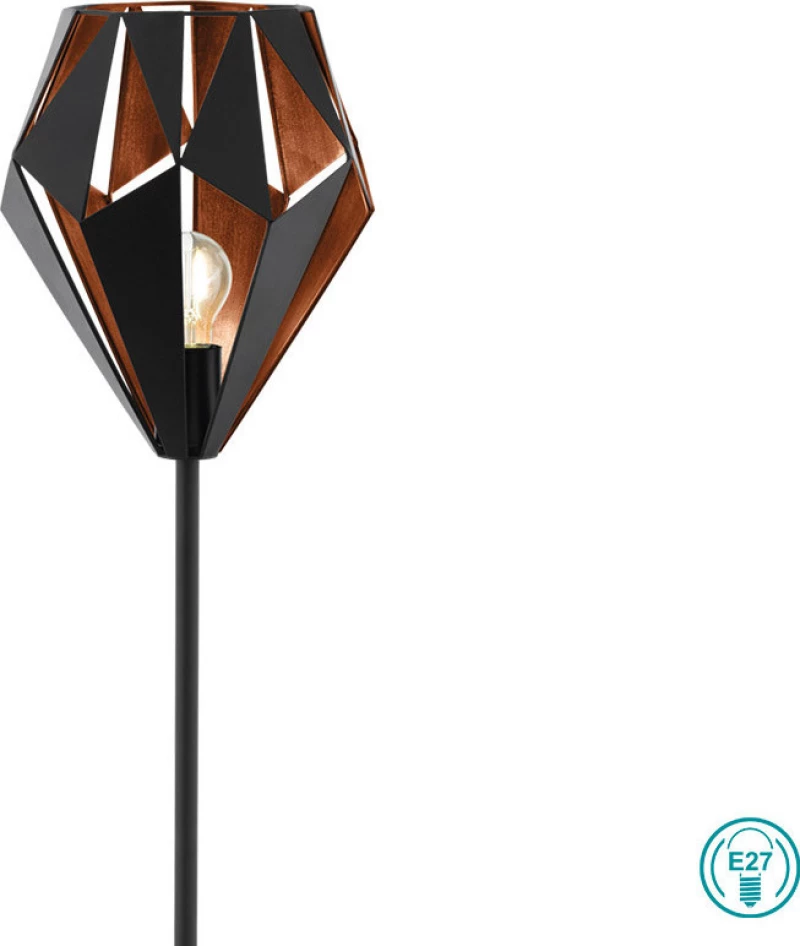 Eglo Carlton 1 Φωτιστικό Δαπέδου Μαύρο με Ύψος 152.5cm