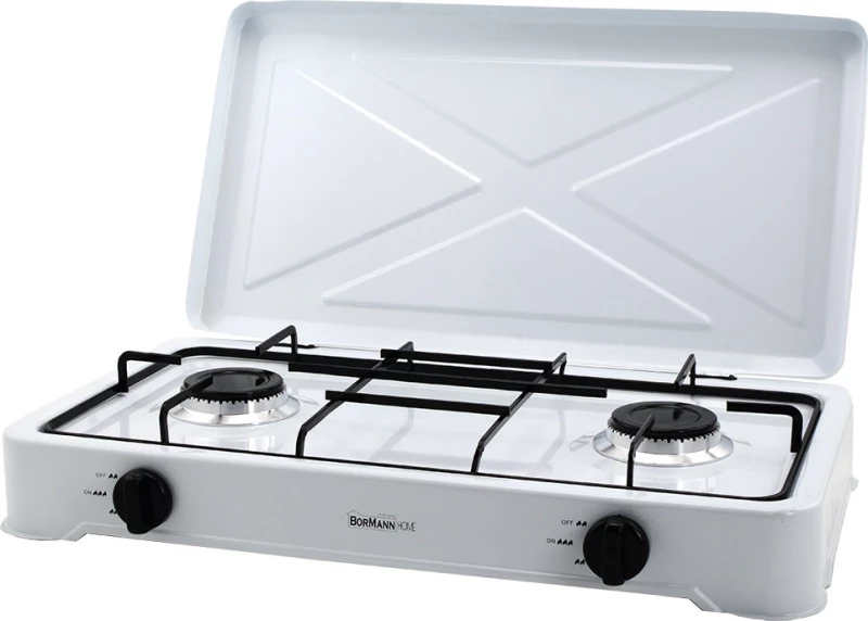 Εστια Υγραεριου Bormann Blg4400 Διπλη Λευκη 2.2Kw (022336)