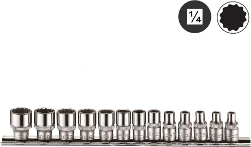 Force Σετ Καρυδάκια 1/4" 12-Point 2133 13τμχ