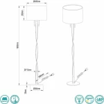 Trio Lighting Nandor Φωτιστικό Δαπέδου Χρυσό με Ύψος 160cm