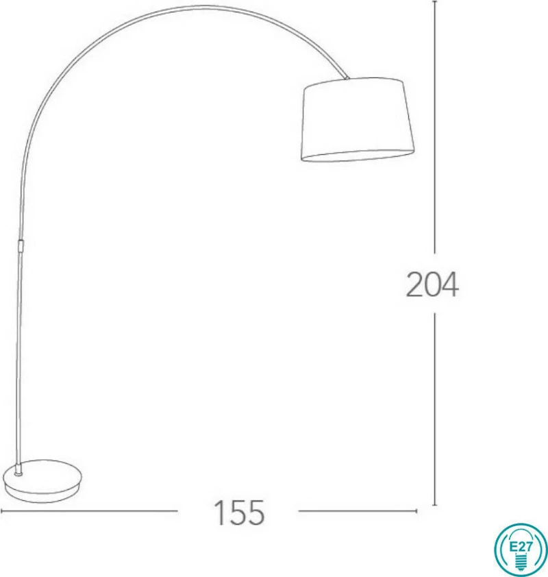 Fan Europe Φωτιστικό Δαπέδου Μαύρο με Ύψος 205cm E27
