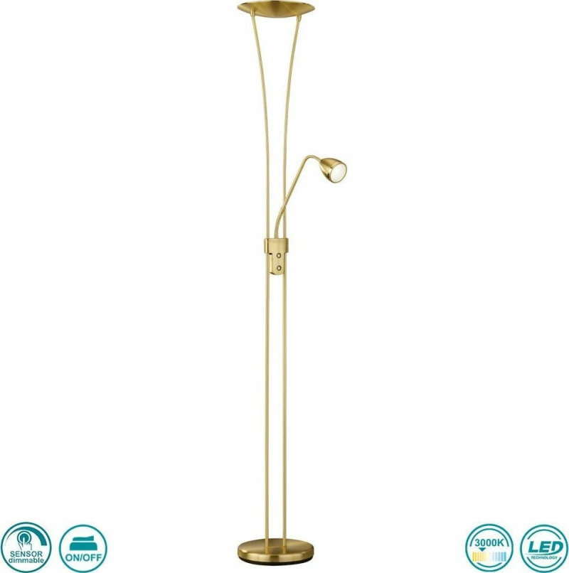 Trio Lighting Arizona Φωτιστικό Δαπέδου Χρυσό με Ύψος 255cm