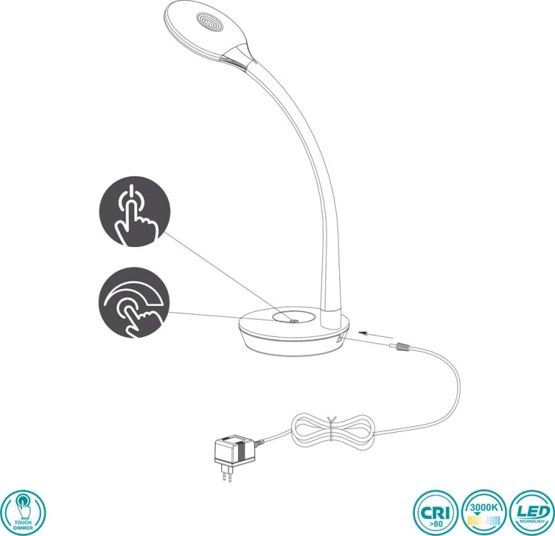 Πορτατίφ Γραφείου Rl Lighting Cobra R52721101 Λευκό