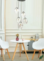Inlight 4474-5 Κρεμαστό Φωτιστικό Μοντέρνο Πολύφωτο Ασημί