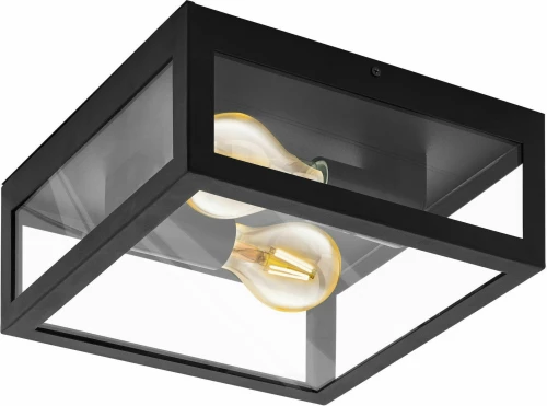 Φωτιστικό Οροφής-Πλαφονιέρα Amezola 99122 Black-Clear Eglo