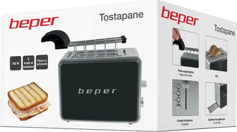 Beper Bt.001N Φρυγανιέρα Μαύρη 750W