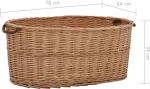 vidaXL Καλάθι Καυσόξυλων με Λαβές Μεταφοράς 78x54x34 εκ. Φυσική Ιτιά