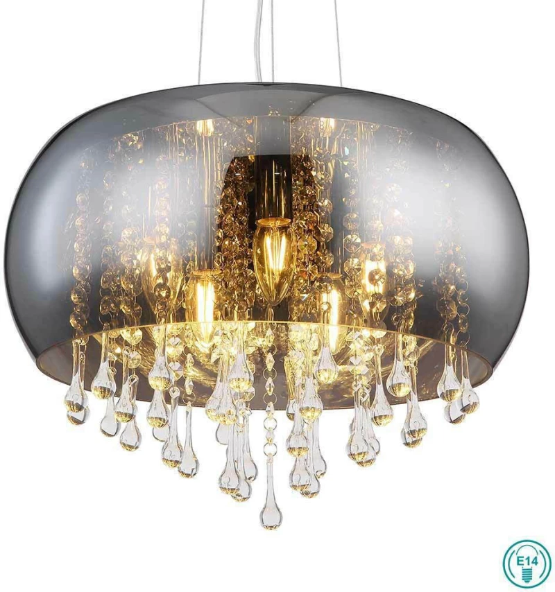 Globo Lighting Kalla Κρεμαστό Φωτιστικό Μοντέρνο Πολύφωτο Ασημί