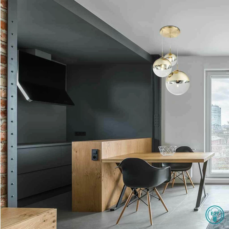 Globo Lighting Varus Κρεμαστό Φωτιστικό Μοντέρνο Τρίφωτο Χρυσό