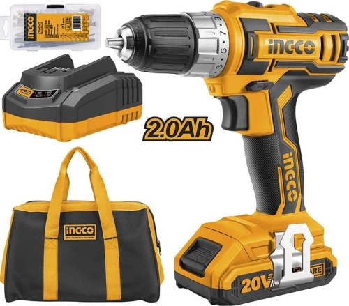 Ingco CDLI2002 Δραπανοκατσάβιδο Μπαταρίας 20V 2x2Ah