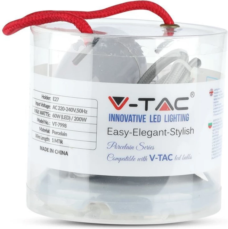 V-TAC Κρεμαστό Φωτιστικό Μοντέρνο Ανάρτηση Γκρι