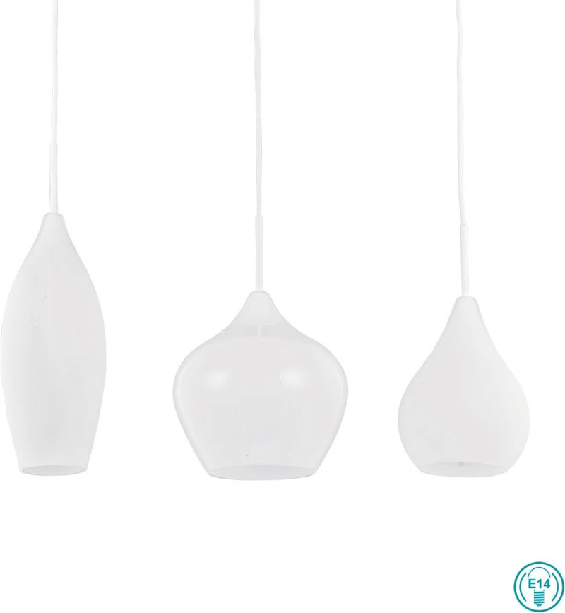 Ideal Lux SOFT SP3 Κρεμαστό Φωτιστικό Μοντέρνο Τρίφωτο Ράγα Λευκό