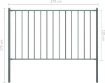 vidaXL Πάνελ Περίφραξης Ανθρακί 125x170cm 145214