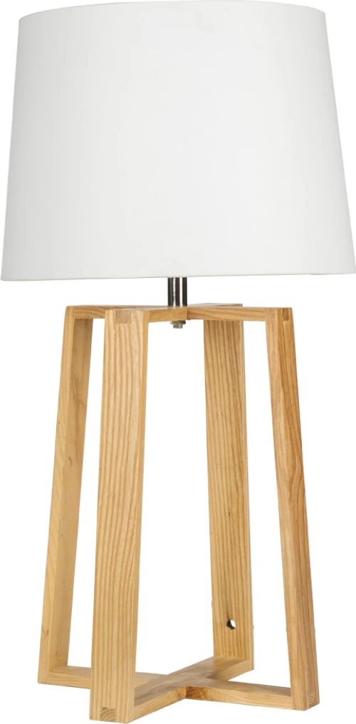 VK Lighting VK/03157/WD/W Πορτατίφ με Λευκό Καπέλο και Μπεζ Βάση
