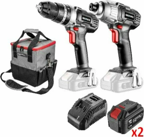 Graphite Σετ Κρουστικό Δραπανοκατσάβιδο Και Κατσαβίδι 18V Ght-Set2