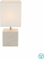 Globo Lighting Πορτατίφ με Λευκό Καπέλο και Μπεζ Βάση