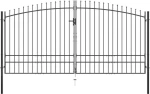 vidaXL Πόρτα Περίφραξης Διπλή με Λόγχες 148x400cm 145742