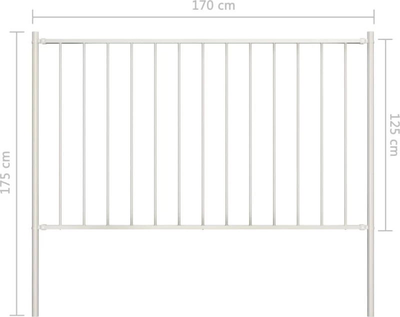 vidaXL Πάνελ Περίφραξης Λευκό 125x170cm 145217