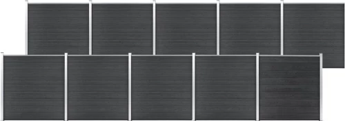vidaXL Πάνελ Περίφραξης Γκρι από WPC 186x1737cm 3053233