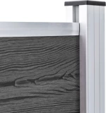 vidaXL Πάνελ Περίφραξης Μαύρο WPC 105x180cm 148975
