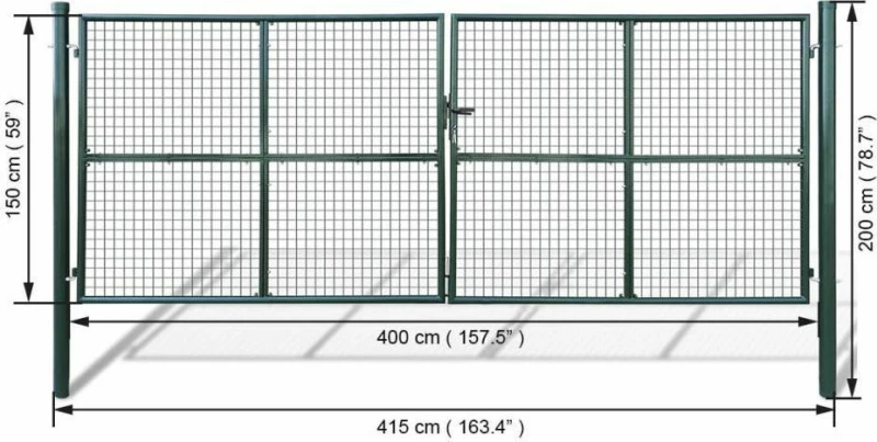 vidaXL Πόρτα Περίφραξης 200x415cm 141391
