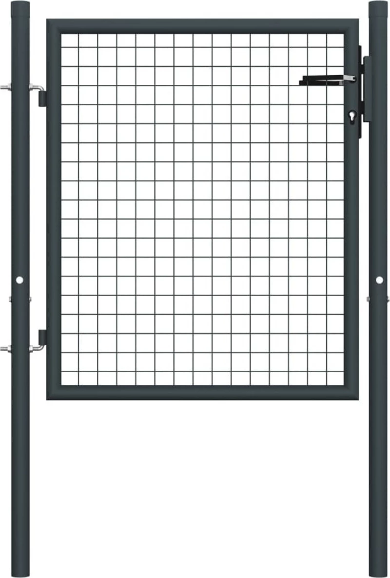 vidaXL Πόρτα Περίφραξης με Πλέγμα Γκρι 125x100cm 145771