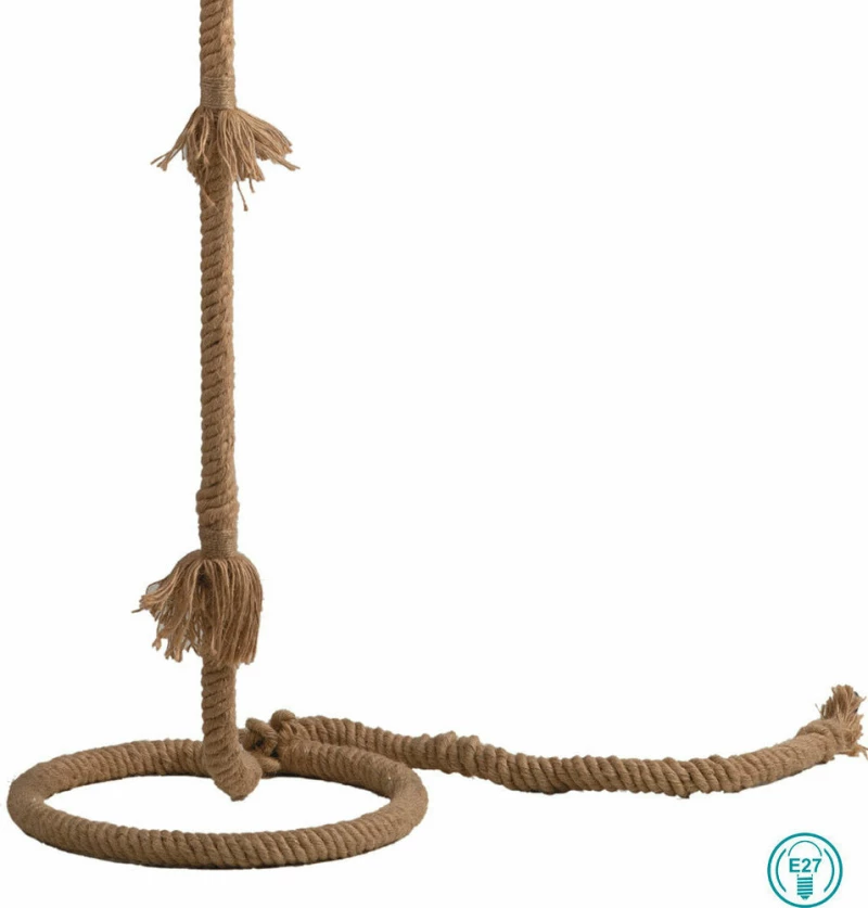 Fan Europe Rope Φωτιστικό Δαπέδου Καφέ με Ύψος 150cm