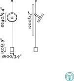 Faro Barcelona Whizz Φωτιστικό Δαπέδου Χρυσό με Ύψος 120cm