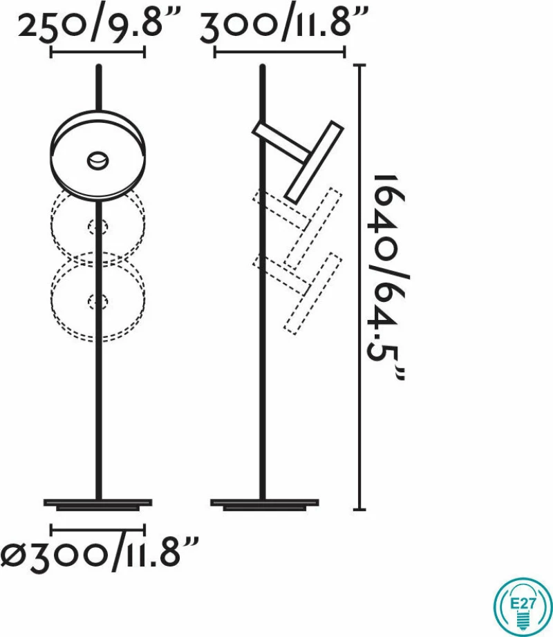 Faro Barcelona Whizz Φωτιστικό Δαπέδου Χρυσό με Ύψος 164cm
