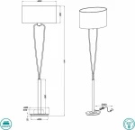 Trio Lighting Paris Ii Φωτιστικό Δαπέδου Λευκό με Ύψος 160cm