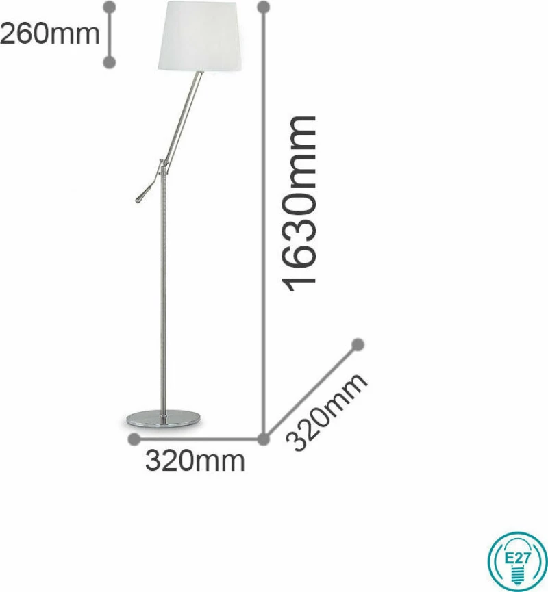 Ideal Lux Regol 014609 Φωτιστικό Δαπέδου Λευκό με Ύψος 163cm