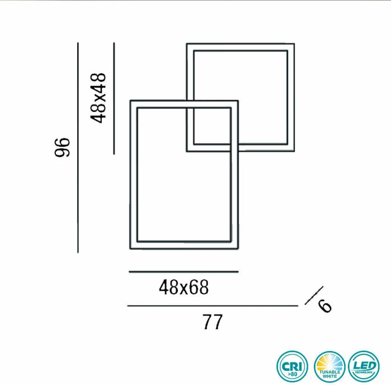 Φωτιστικό Οροφής Perenz Cross 6596NCT Μαύρο