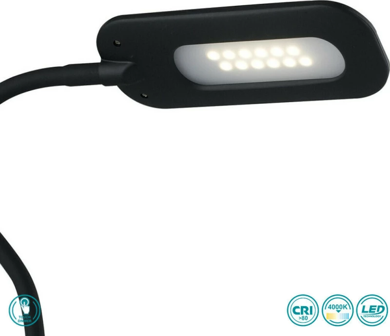 Fan Europe Φωτιστικό Γραφείου LED Μαύρο LEDT-Darwin-Black