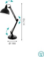 Φωτιστικό Γραφείου Borgillio 94697 Black Eglo