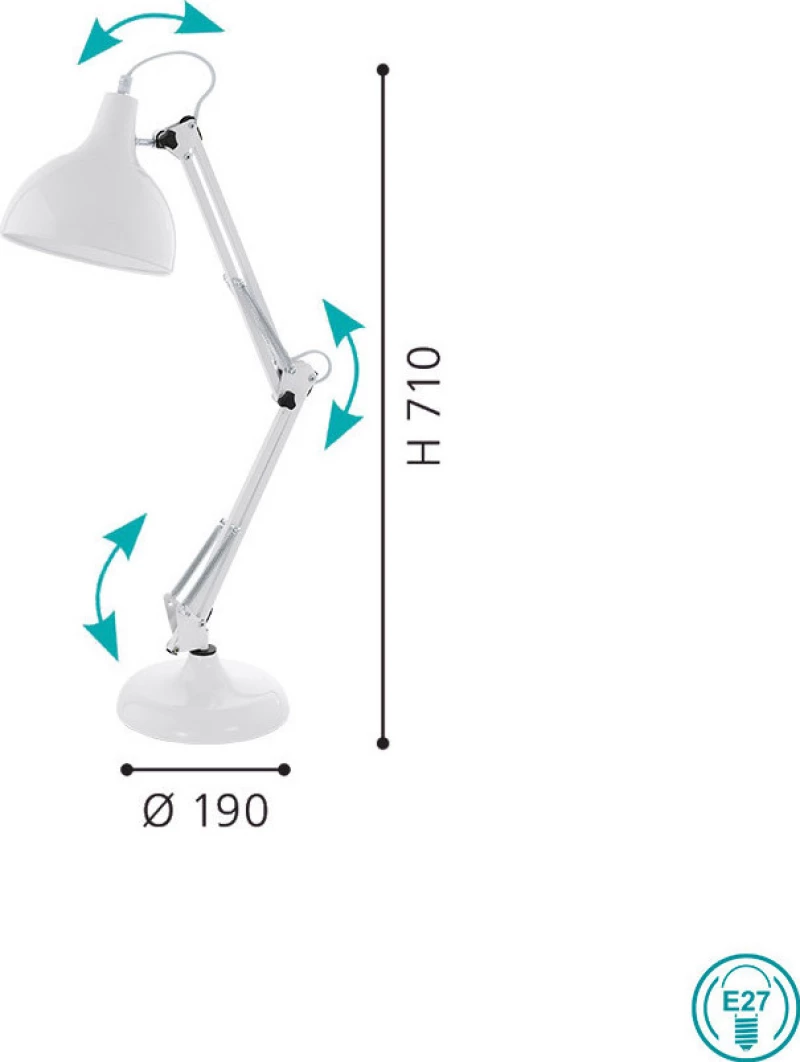 Φωτιστικό Γραφείου Borgillio 94699 White Eglo